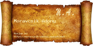Moravcsik Adony névjegykártya